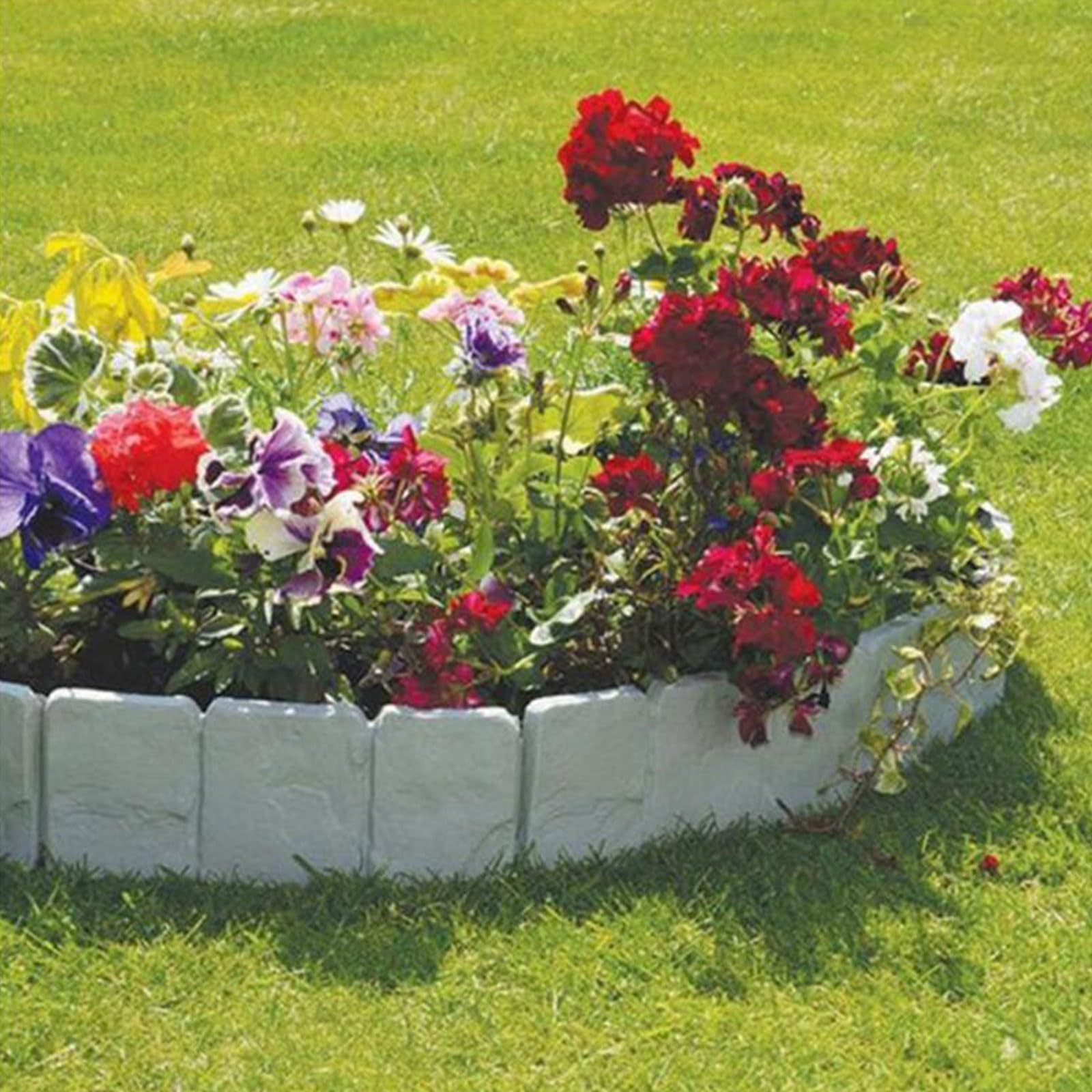 Recinzione decorativa da giardino, imitazione di pietra durevole per aiuole, facile installazione, bordo paesaggistico per decorazioni da giardino all'aperto
