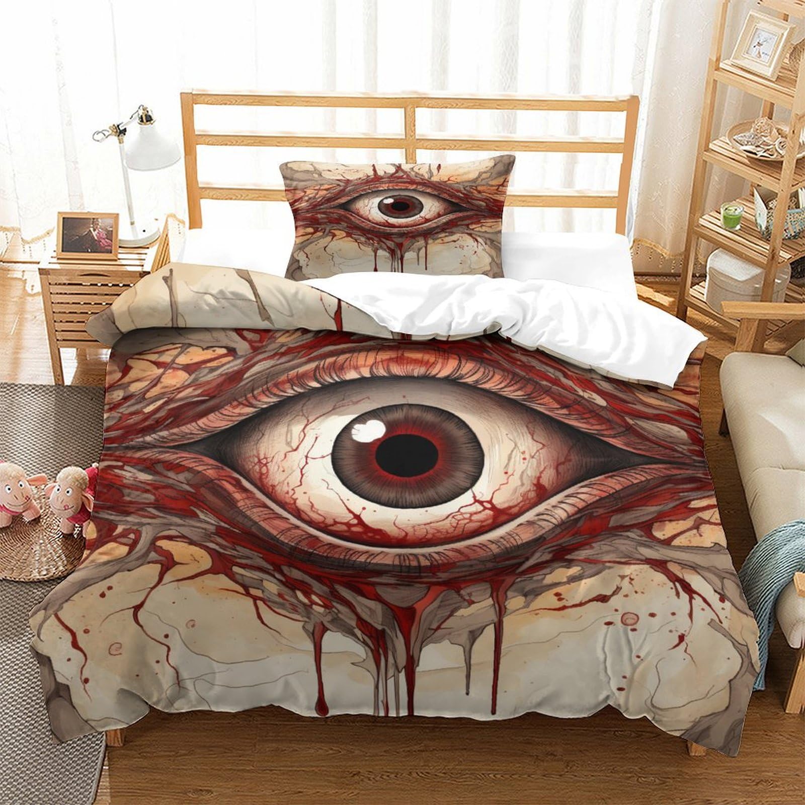 P1S9U7W5Y 3D Printed Artistic Eye Duvet Cover Set 3pcs Microfiber Unique Eye Bedding Set Single