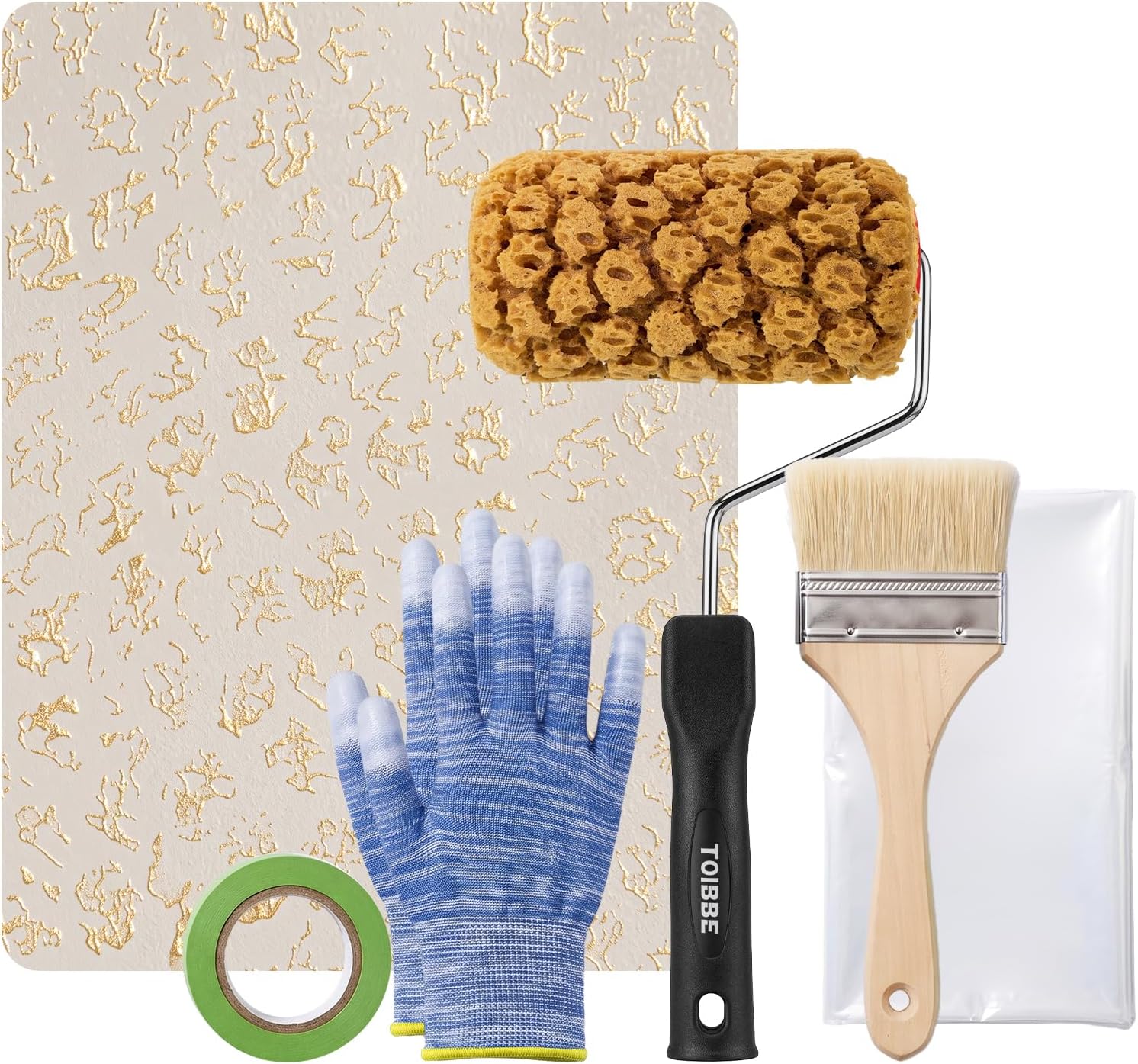 6'' Sea Sponge Roller for Painting, Decorative Texture Sponge Roller