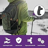 Vista 2 de Monopod Handle Adapter Walking Stick Cane Monopod Head Attachment Converter Trekking Pole Handle Grip for Hiking Climbing Photography