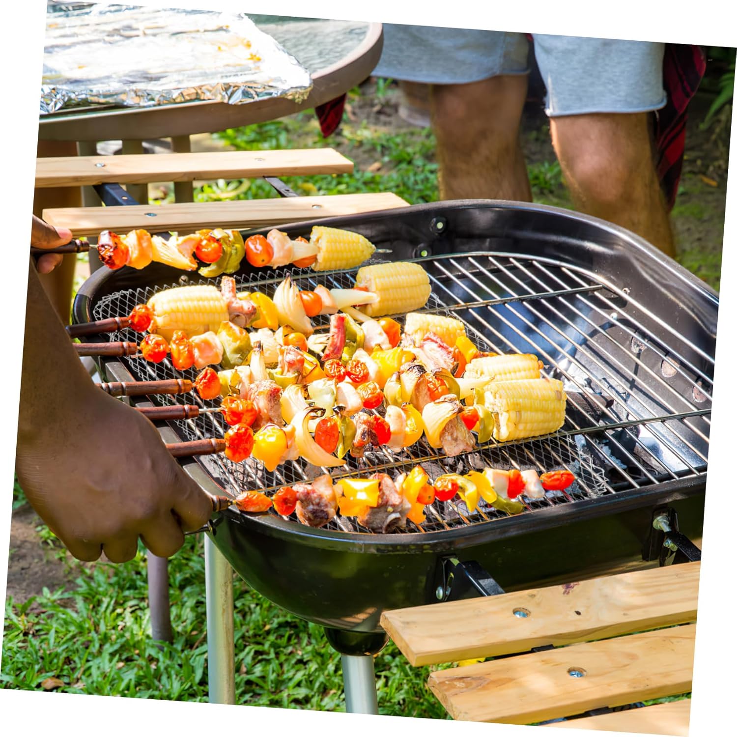 10Pcs Barbecue Mat Durable Mesh Grilling Pads for Outdoor Cooking for Camping Picnics and Garden Parties Multipurpose Bbq Accessories