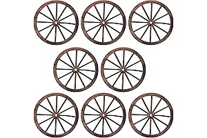 8 Pieces Wooden Wagon Wheel Wall Decor: Add Rustic Charm to Your Farmhouse