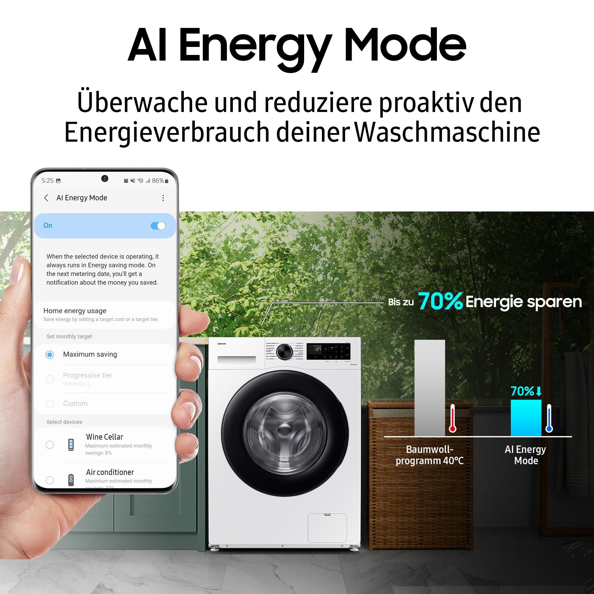 Samsung WD90DG5G34BEEG AI Waschtrockner 9+5 kg 48 cm EEK E/A (-10%) Weiß