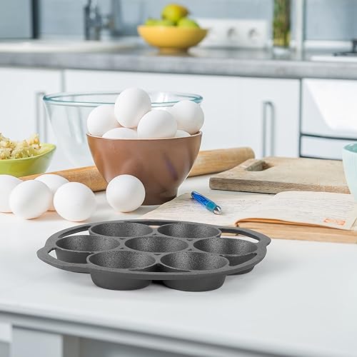 Miniatura 6 de Commercial CHEF Sartén para galletas de hierro fundido, utensilios de cocina de hierro fundido pre-sazonados para magdalenas y bollos