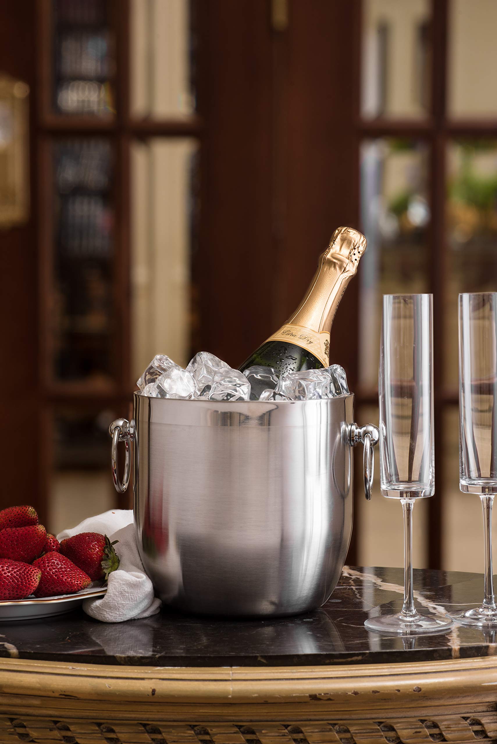 Bellemain Stainless Steel Ice Bucket with Lid Double Wall Insulated