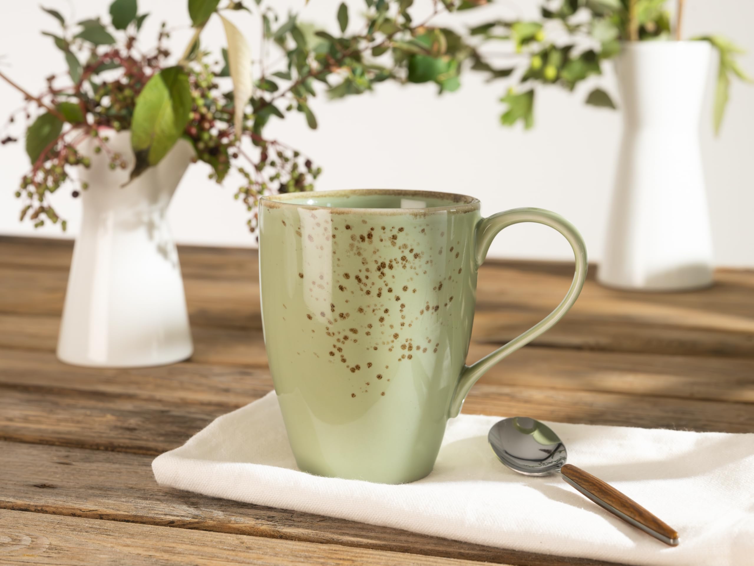Creatable, 22053, Serie Nature Collection, 6-teiliges Geschirrset für 6 Personen, Kaffeebecher aus Steinzeug, spülmaschinen- und mikrowellengeeignet, Qualitätsproduktion Küche, Haushalt & Wohnen