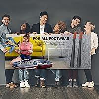 Vista 8 de ZOMAKE Cuerno de zapato de mango largo para personas mayores, hombres y mujeres, calzador largo de metal para botas, ayudante de cuchara de zapatos