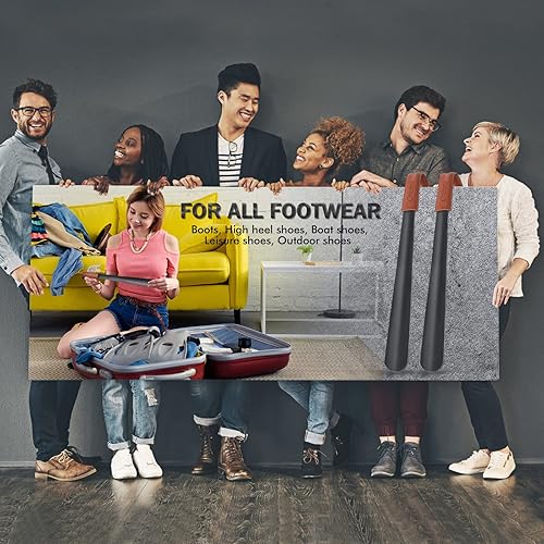 Miniatura 8 de ZOMAKE Cuerno de zapato de mango largo para personas mayores, hombres y mujeres, calzador largo de metal para botas, ayudante de cuchara de zapatos