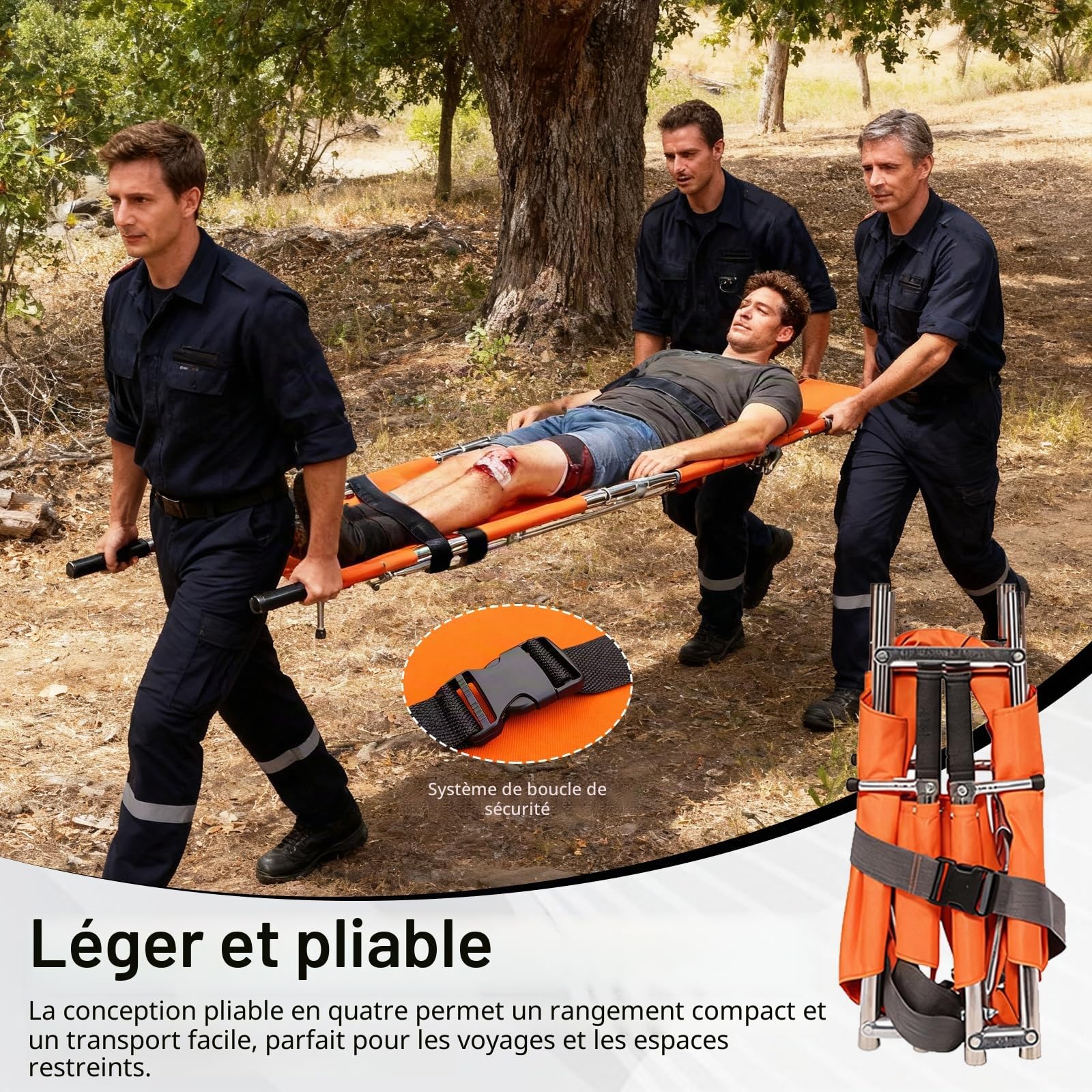 CivièRe Portable, Brancard Sauvetage Alliage D'Aluminium CivièRe Mobile Robuste Avec Sac De Rangement Pour Le Sauvetage En Montagne Et Le Transport Longue Distance 210x54 Cm