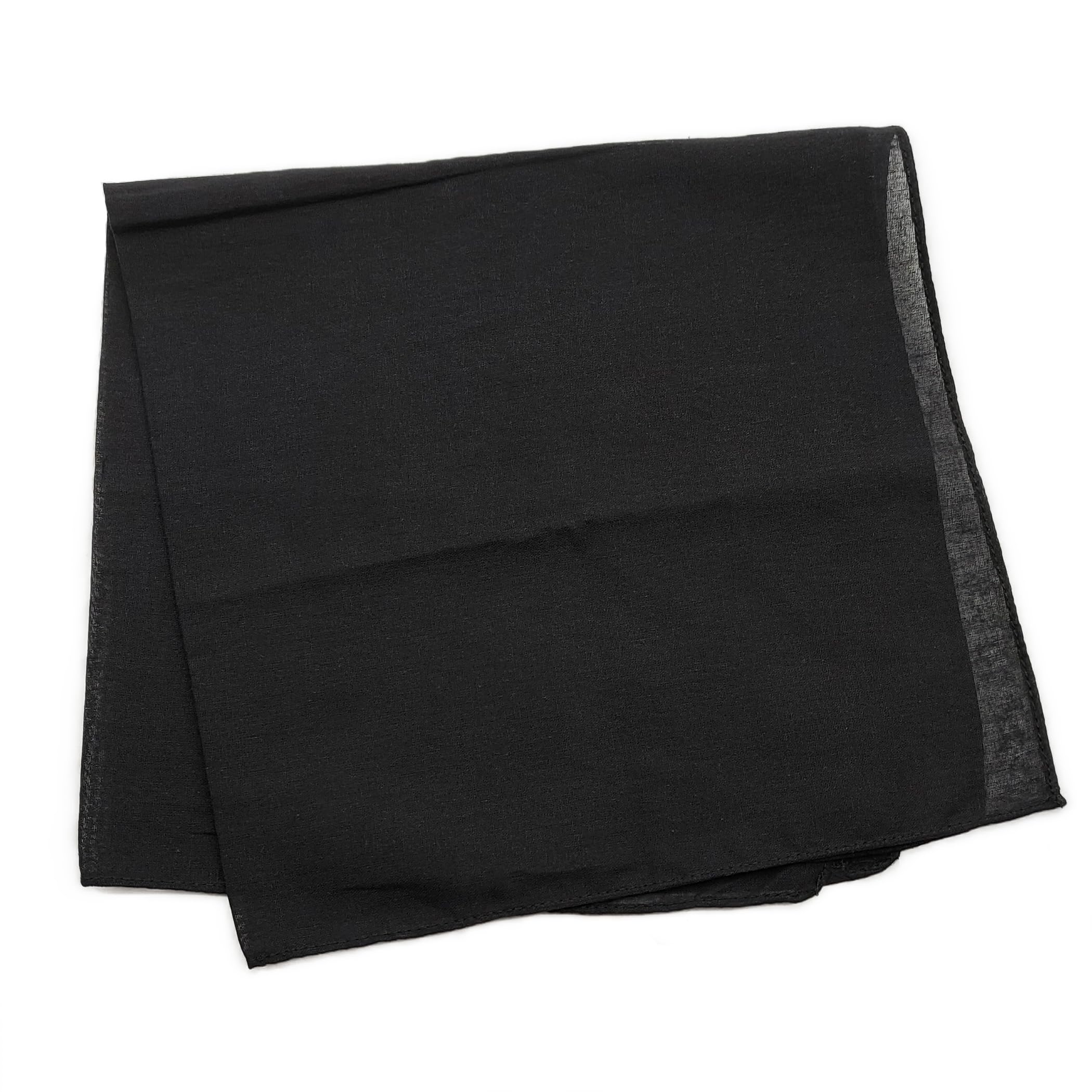 [Trifong] バンダナ 黒 綿100% 無地 ハンカチ 三角巾 大人 おしゃれ コットン bandana ばんだな メンズ レディース ユニセックス ブラック 55㎝×55㎝