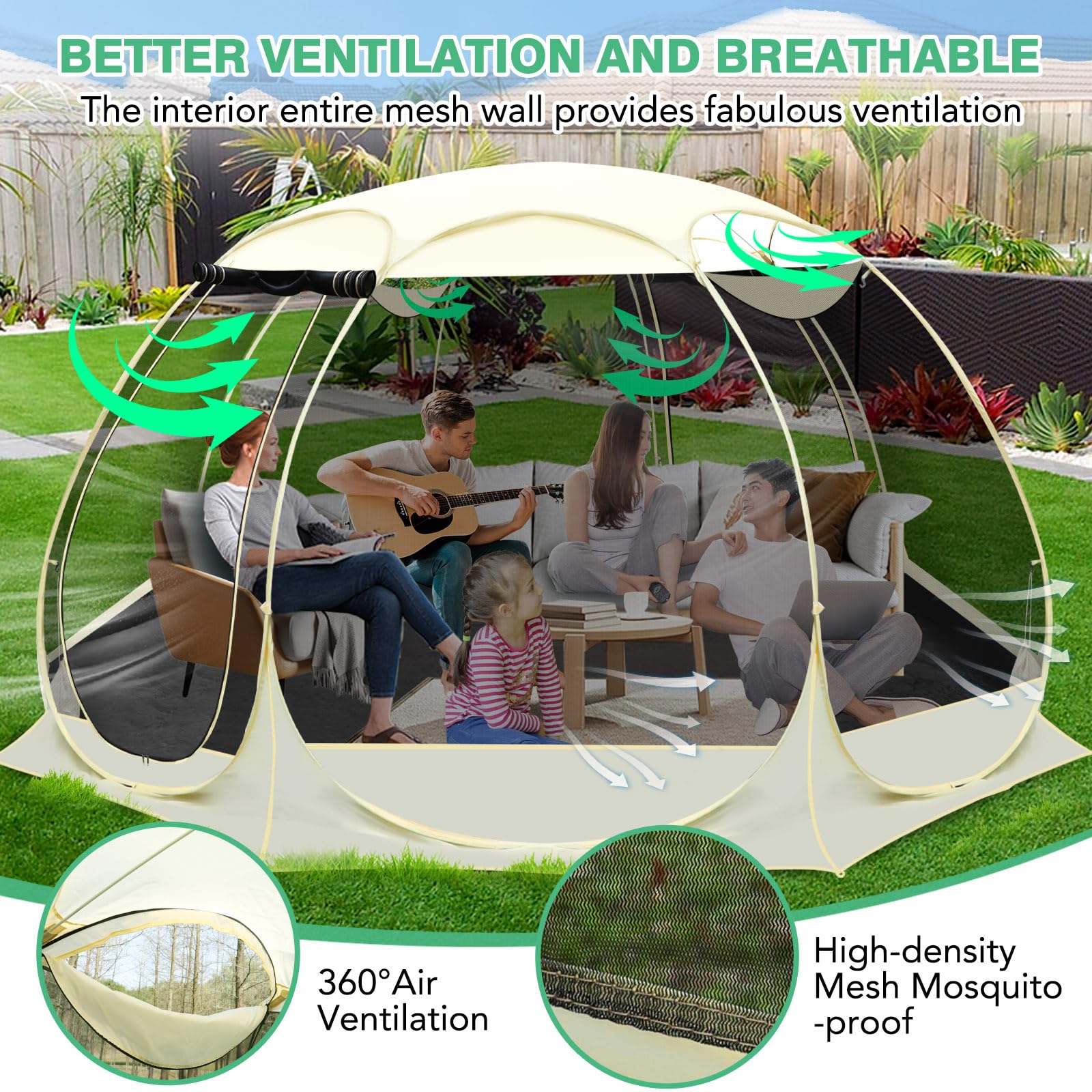 Amazon.com: URCUZER 12x12Ft Pop-Up Canopy Screen House Tent