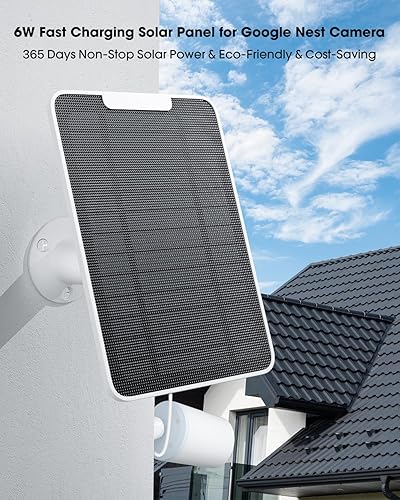 Miniatura 2 de Cargador de panel solar compatible con cámara Google Nest para exteriores e interiores (versión de batería), energía solar de 5 W para Google Nest