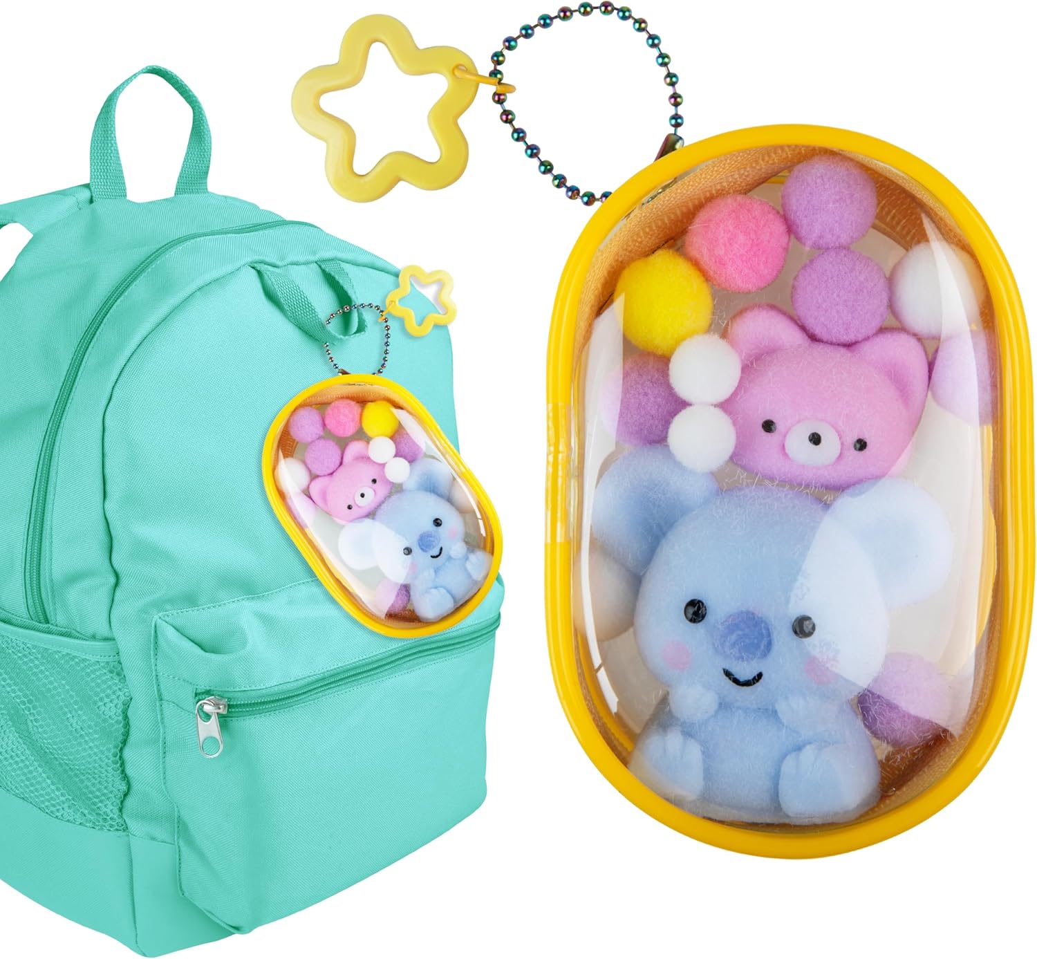 ORB Tabalicious Gacha Pouch TABA Squishy Keychain Charms - Koala and Cat Gachapon TABA Squishies with Pouch - Soft, Sticky Collectible TABA Fidget Stress Ball Toys for Kids, Backpacks, Keys and More