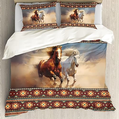 Miniatura 25 de ZFRXIGN Juego de ropa de cama azteca bohemia del suroeste, funda de edredón tamaño individual, funda de edredón suave de 3 piezas, fundas de Un