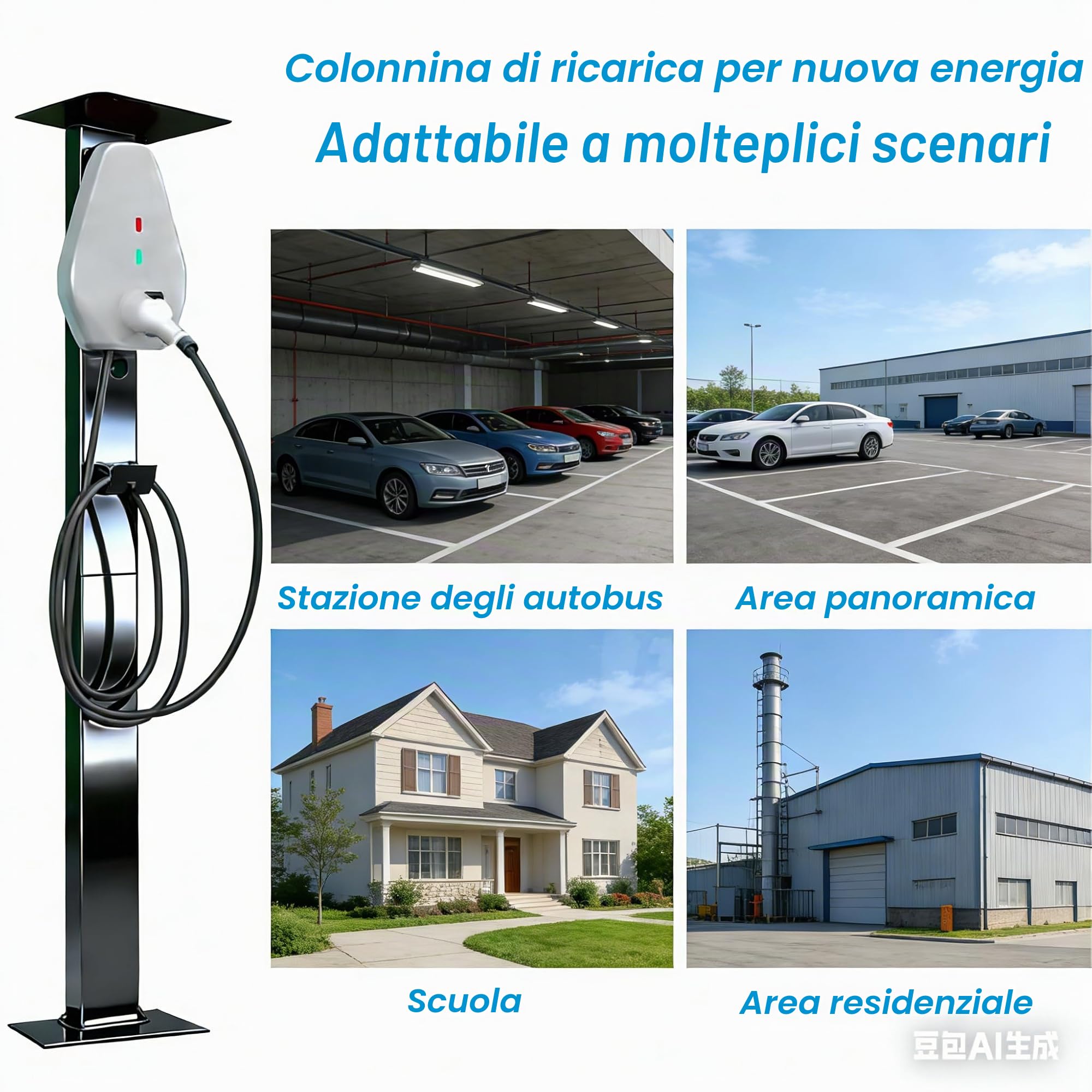 Wallbox - Staffa di supporto per montaggio a parete, per auto, 1 side (nero), dimensioni: 140 x 24 x 15 cm