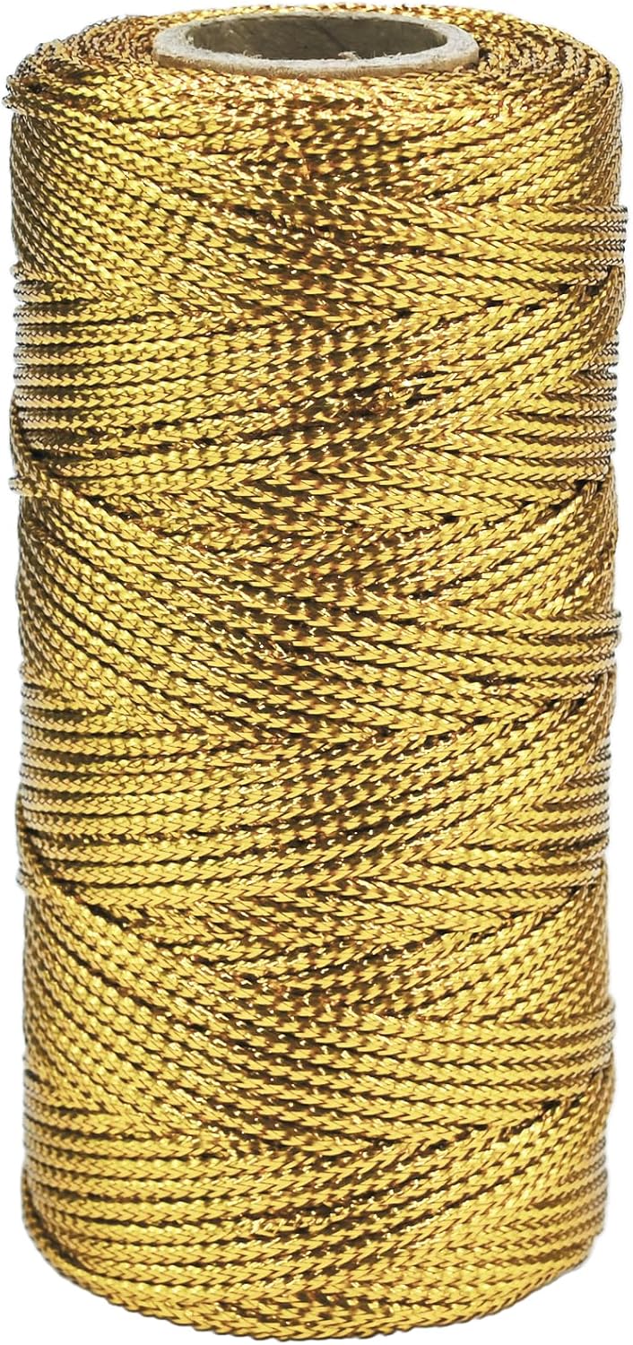 Metallic Blue Twine, 1.5 mm Thick, 328 Feet, for Crafts, Christmas Tree Decor