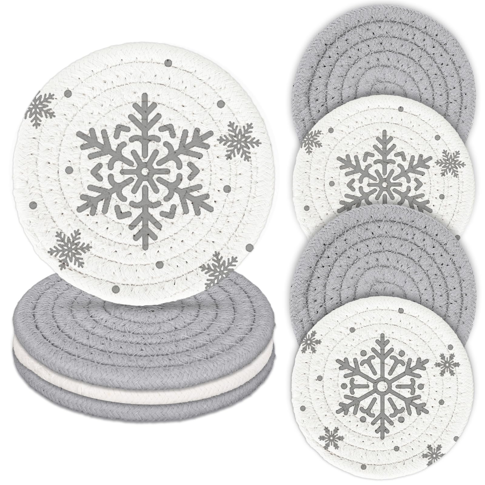 Dessous de verre fait main Whaline en coton de qualité supérieure pour protection de table