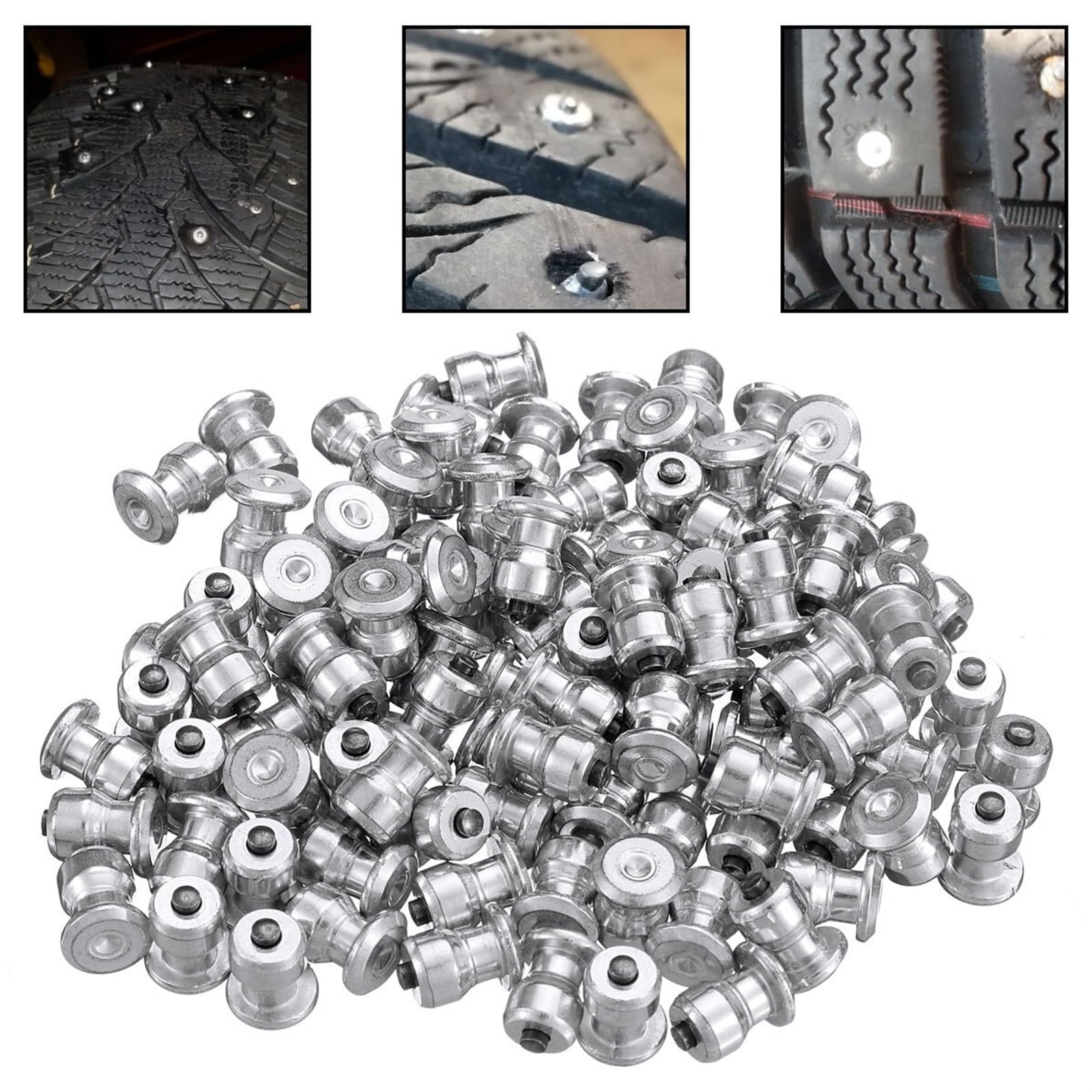 Cadenas de nieve Los neumáticos de invierno 100pcs de ruedas de coches Terminales de tornillo Espárragos nieve Spikes neumático de la rueda de nieve Cadenas clavos for zapatos ATV neumático de la moto