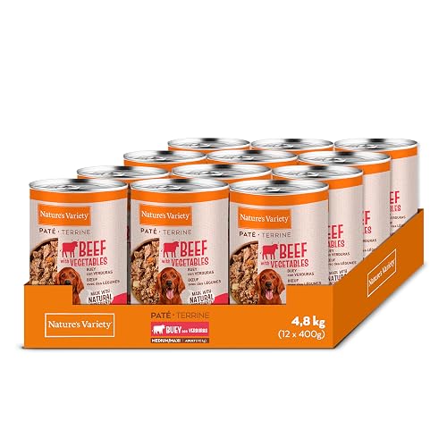 Nature's Variety - Paté para Perros Adultos Medianos y Grandes con Buey 12 x 400g