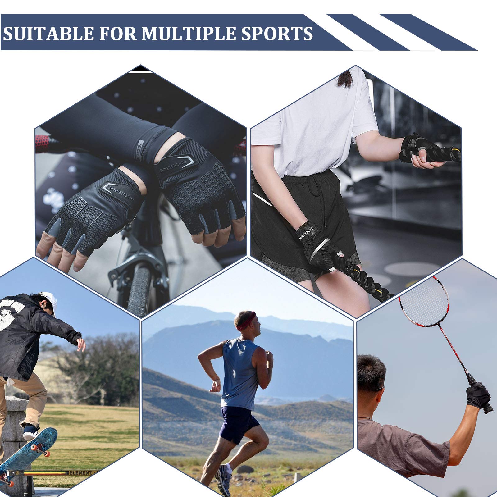 RocRide Guanti Da Ciclismo Con Protezione Imbottita In Gel