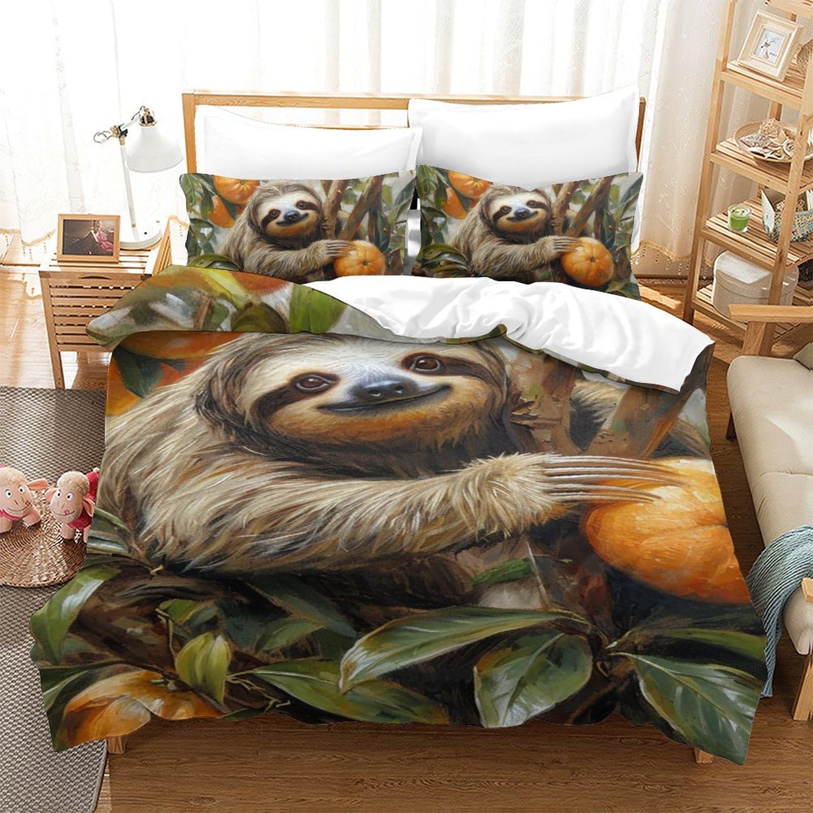 Parure de lit loutre en microfibre respirante pour une chambre d'enfant cosy