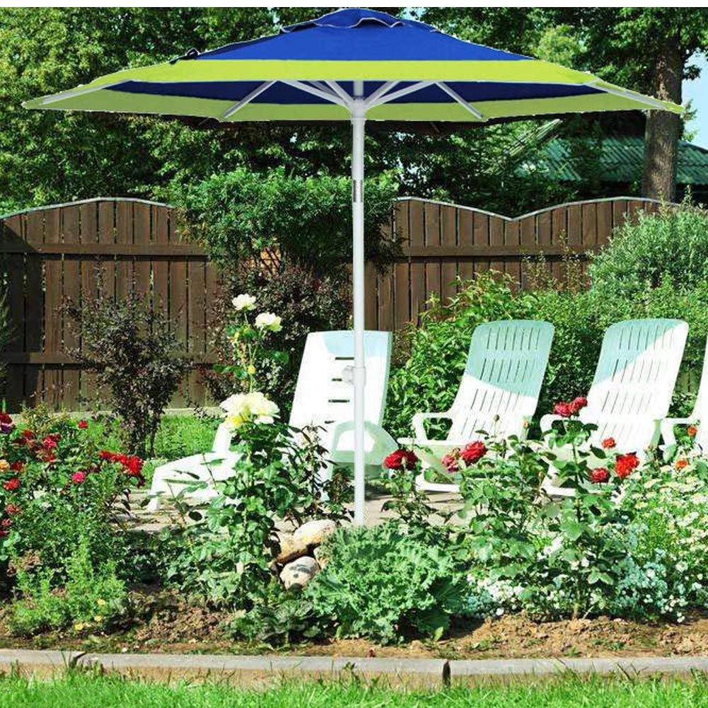 BAKAJI Sombrilla de playa o jardín con poste de acero reclinable revestimiento de tela anti UV Diámetro 210 cm con correa funda