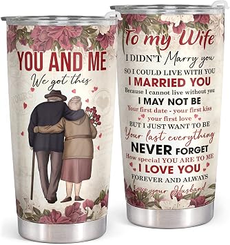 Pawzity Gifts for Wife from Husband - Christmas Gift for Wife from Husband - Wedding Anniversary, Birthday, Mothers Day, Christmas Gift Ideas for Her - 20 Oz Stainless Steel Tumbler