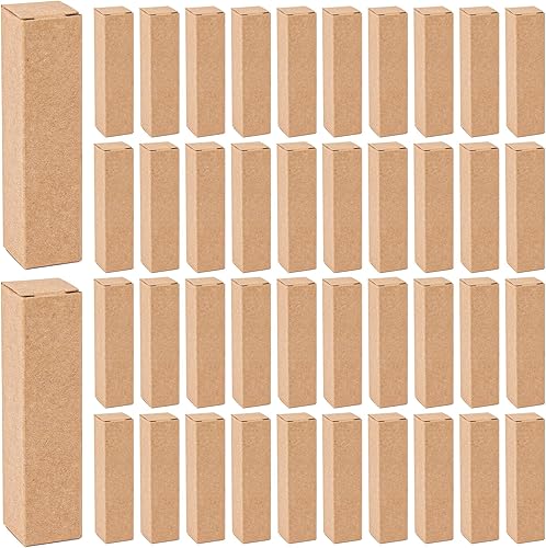 AUEAR, Paquete de 50 cajas de papel kraft para pintalabios, cajas de labios vacíos de 3.35 x 0.79 x 0.79 pulgadas, rectángulo, bálsamo para