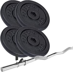 ScSPORTS Set De Barres D'Haltères – Barre De Musculation Pour La Maison, Matériel De Sport Polyvalent