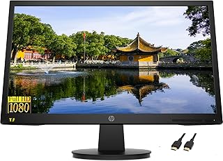 HP New Premium V22 Monitor: 21.45-in FHD 1080P Anti-Glare Display, VESA Mounting, HDMI, VGA, On-Screen Controls, AMD FreeSync, 5ms GtG, 16.7 Million Colors, 75Hz Refresh Rate, TF-HDMI Cable