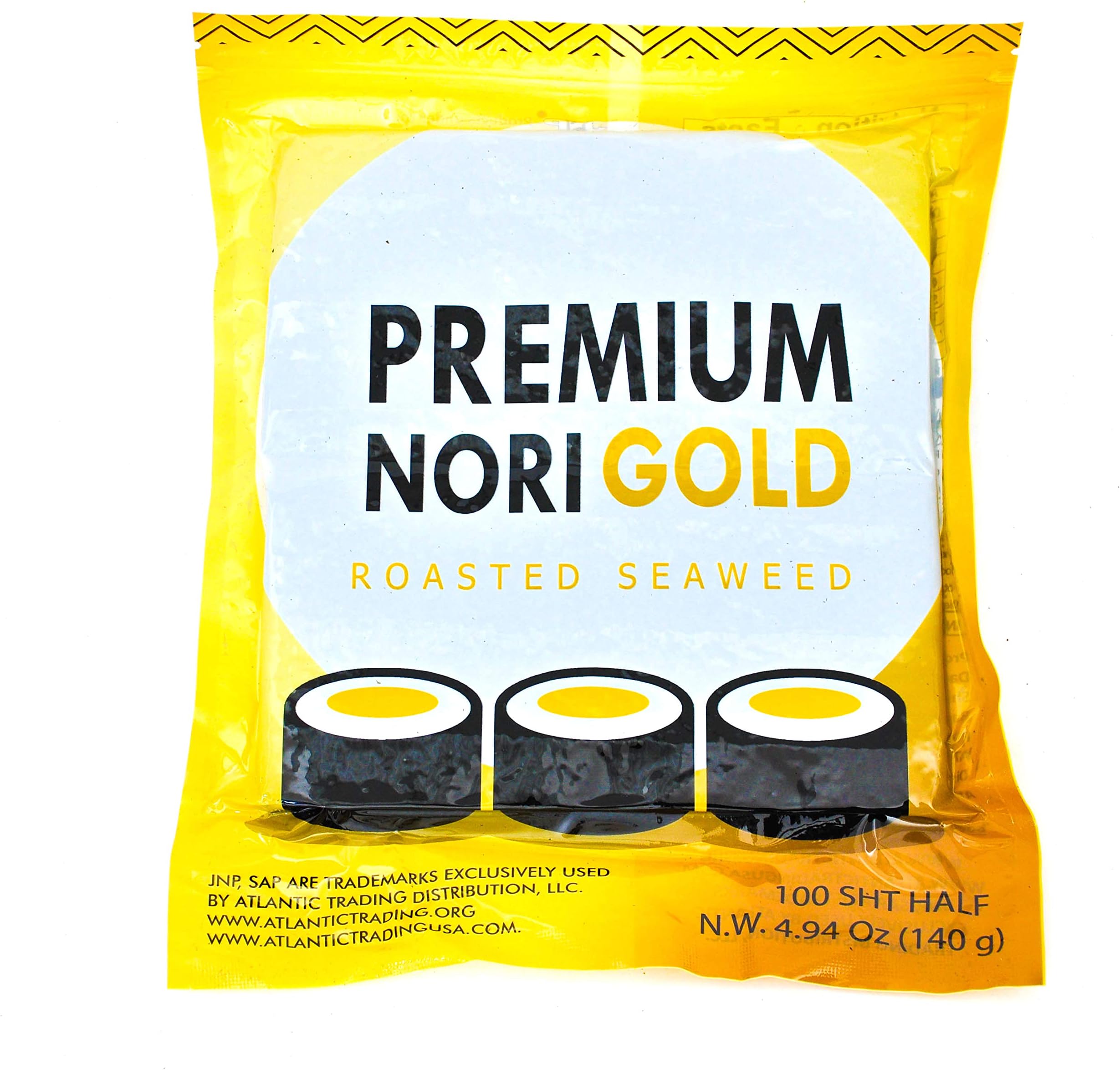 Japanese Roasted Sushi Seaweed (100 PCs) - Premium and Organic Dried Nori Gold Half Sheets - Unseasoned Crispy and Healthy Asian Food Wrapper | Great Laver Roll for Maki, Temaki, Uramaki and Nigiri