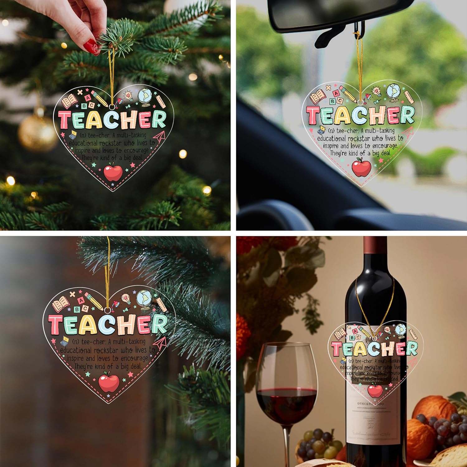 Teacher Ornament Gifts for Women Stocking Stuffers for Women Christmas Appreciation Week Gift Retirement Gift Back to School Graduation Gifts for Teachers - Image 5