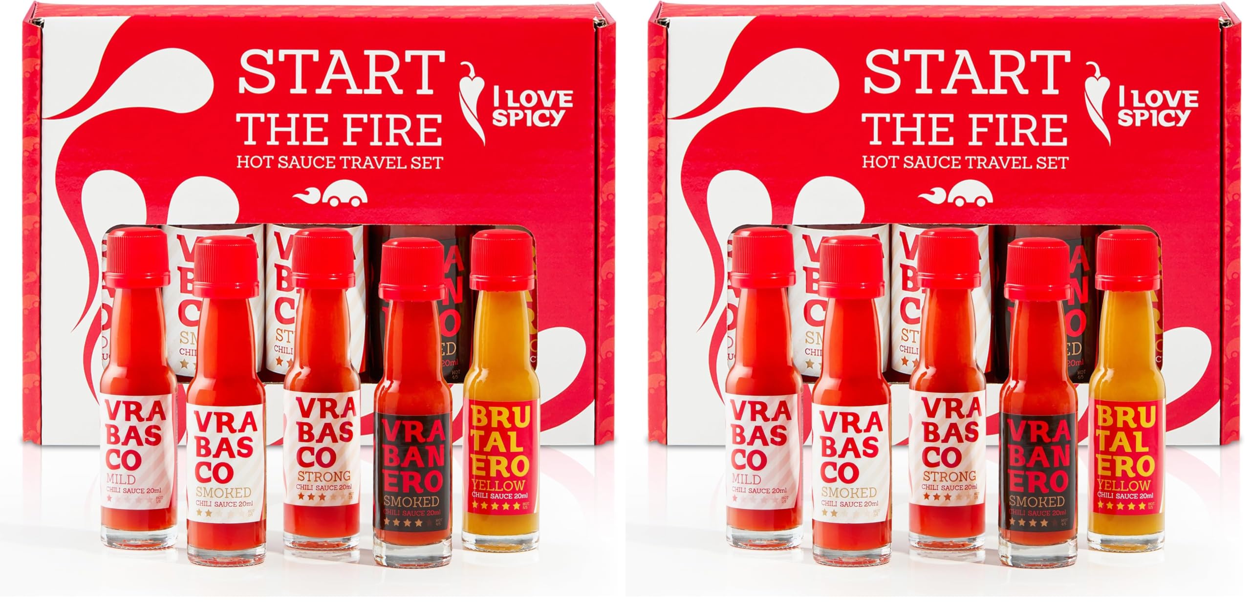 Start the Fire Coffret Voyage 5 x 20 ml Sauces Piquantes (Lot de 2)