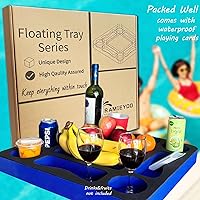 Vista 6 de Mesa flotante de juegos de piscina para adultos, soporte para bebidas todo en uno y estación de refrigerio para piscina, playa, bañera