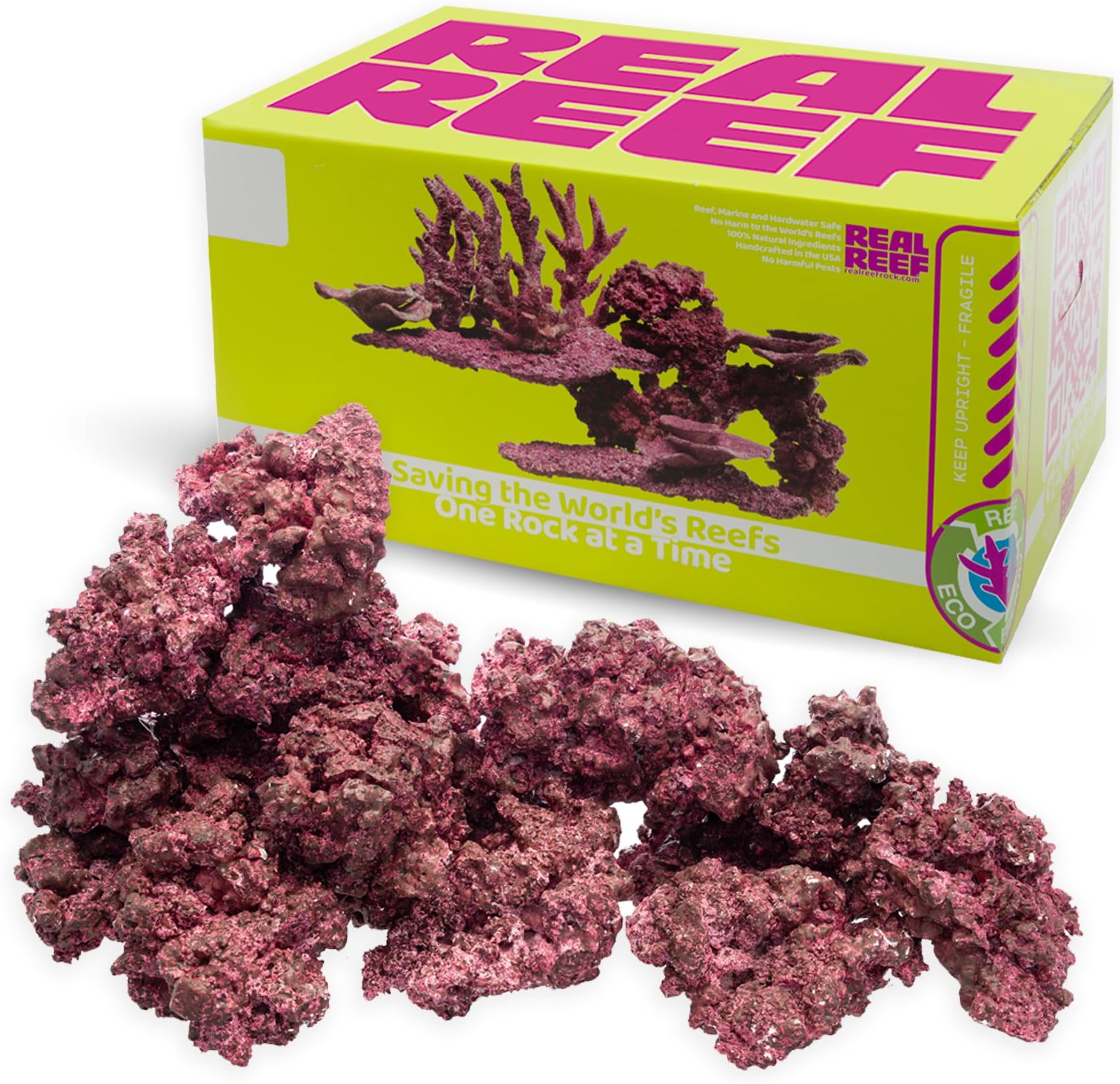 Original Rock, 50 lb Medium Box (15–20 pcs) - Artificial Live Rock for Saltwater Aquariums, Porous Reef Rock for Marine Aquascapes & Coral Growth