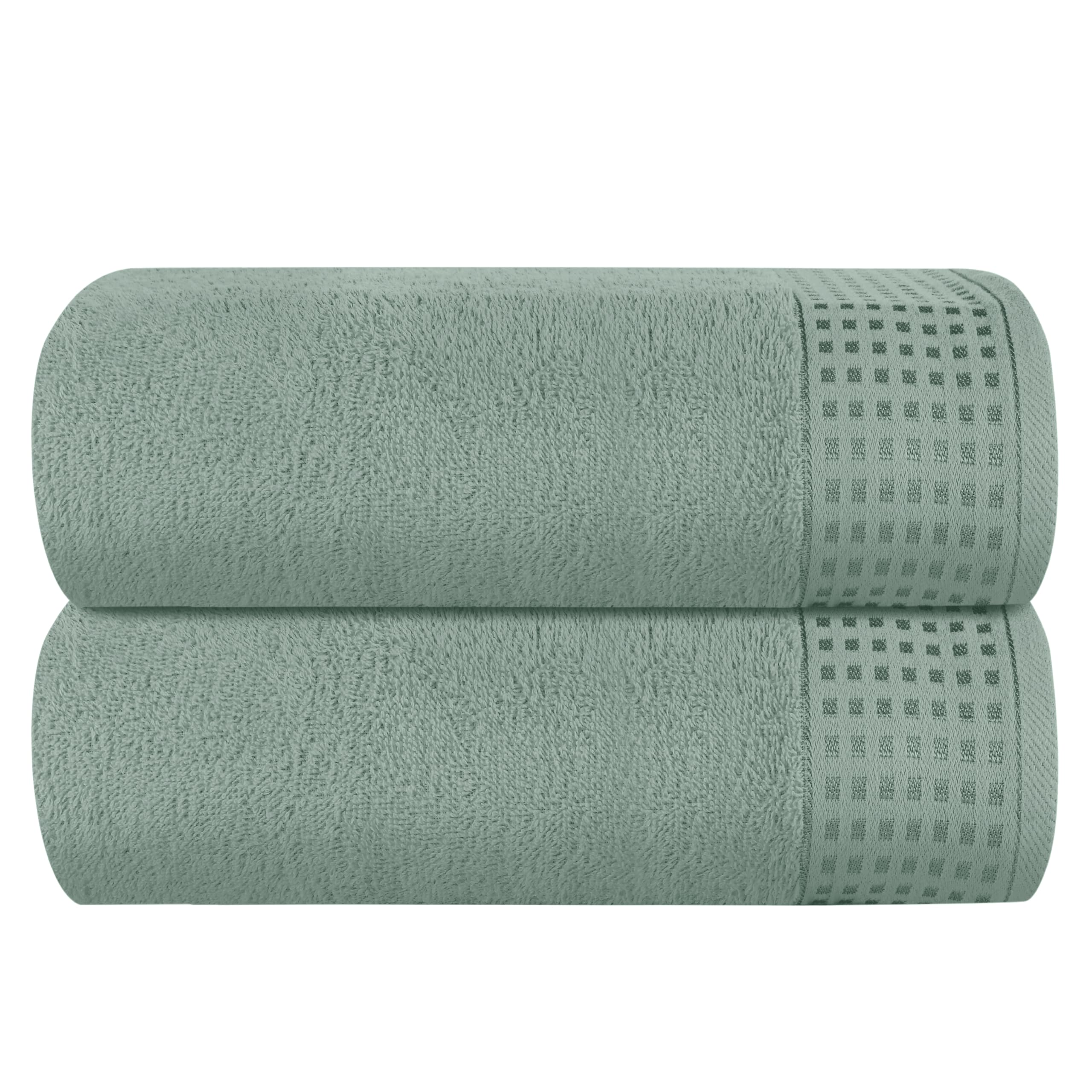 GLAMBURG 100% Cotton Oversized 2 Pack Bath Sheets 35x70, Ultra Soft Highly Absorbant Compact Quickdry &amp; Lightweight Large Bath Sheet Set, Ideal for Gym Travel Camp Pool - Jade
