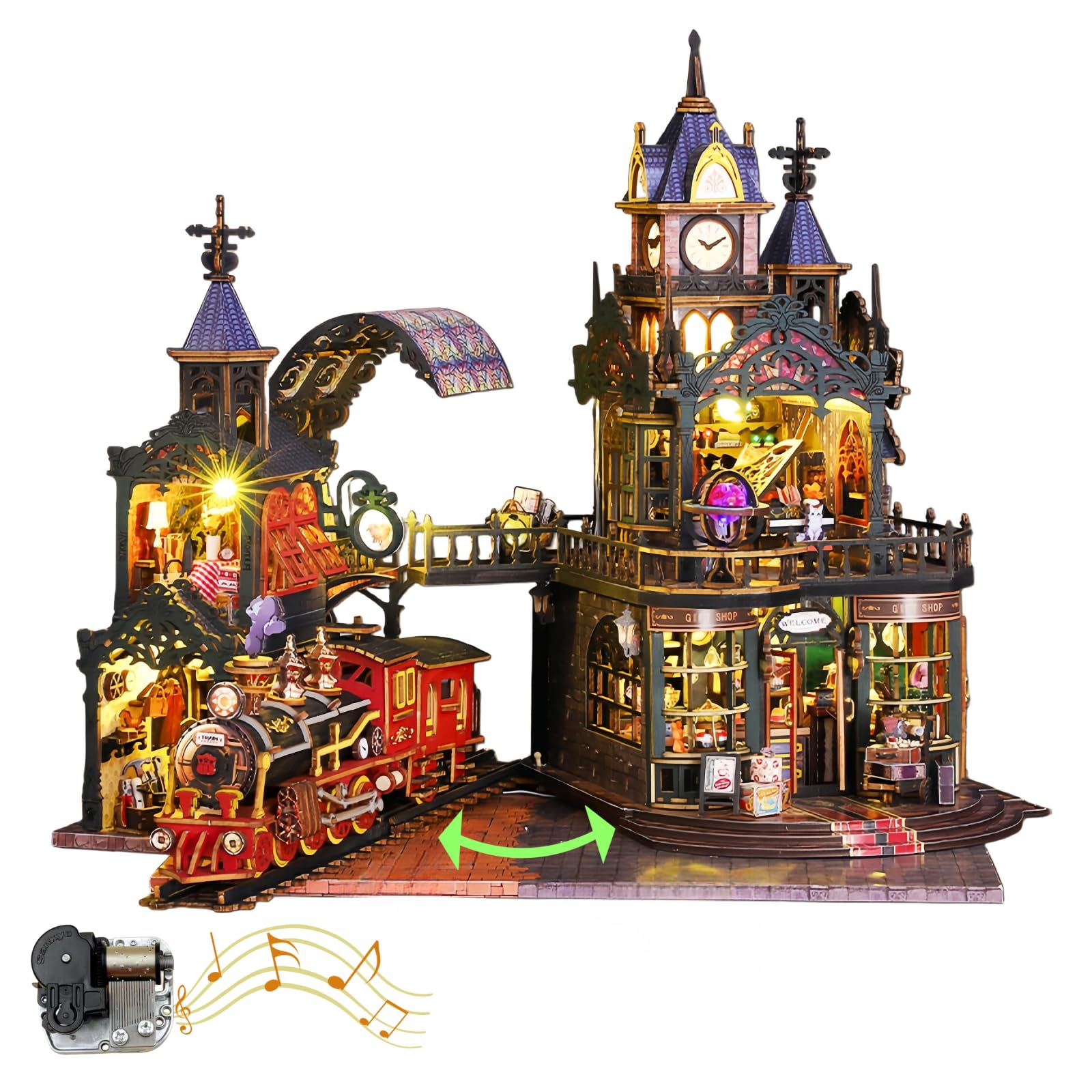 Amazon.co.jp: DIYスチームパンク駅舎モデルキット – 「Railtrack