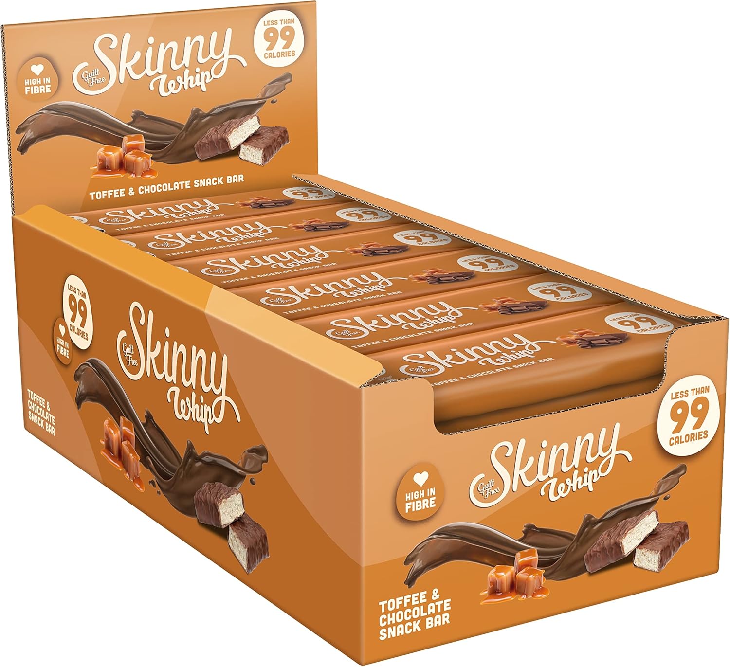 Skinny Whip Toffee & Chocolate Snack Bars 24x25g Amazon.co.uk Grocery