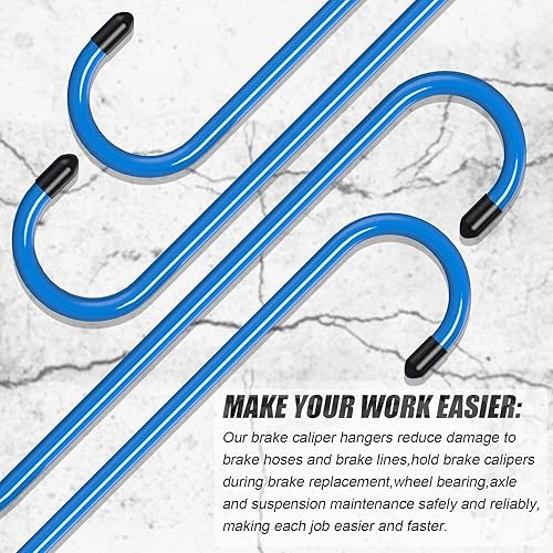 Miniatura 49 de 6 ganchos de pinza de freno de acero resistente con puntas de goma, herramienta automotriz para trabajos de frenado, rodamiento, eje y suspensión 6