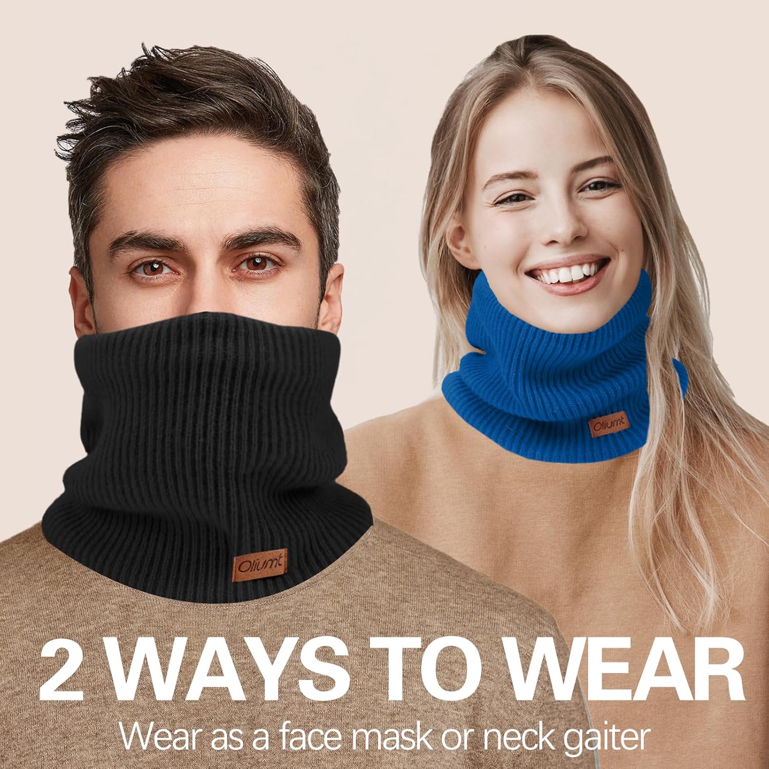 Neck Warmer for men,Winter Neck Gaiters Face Scarf Women Windproof Warm Fleece Scarves Gaiter for Cold Weather - Image 2