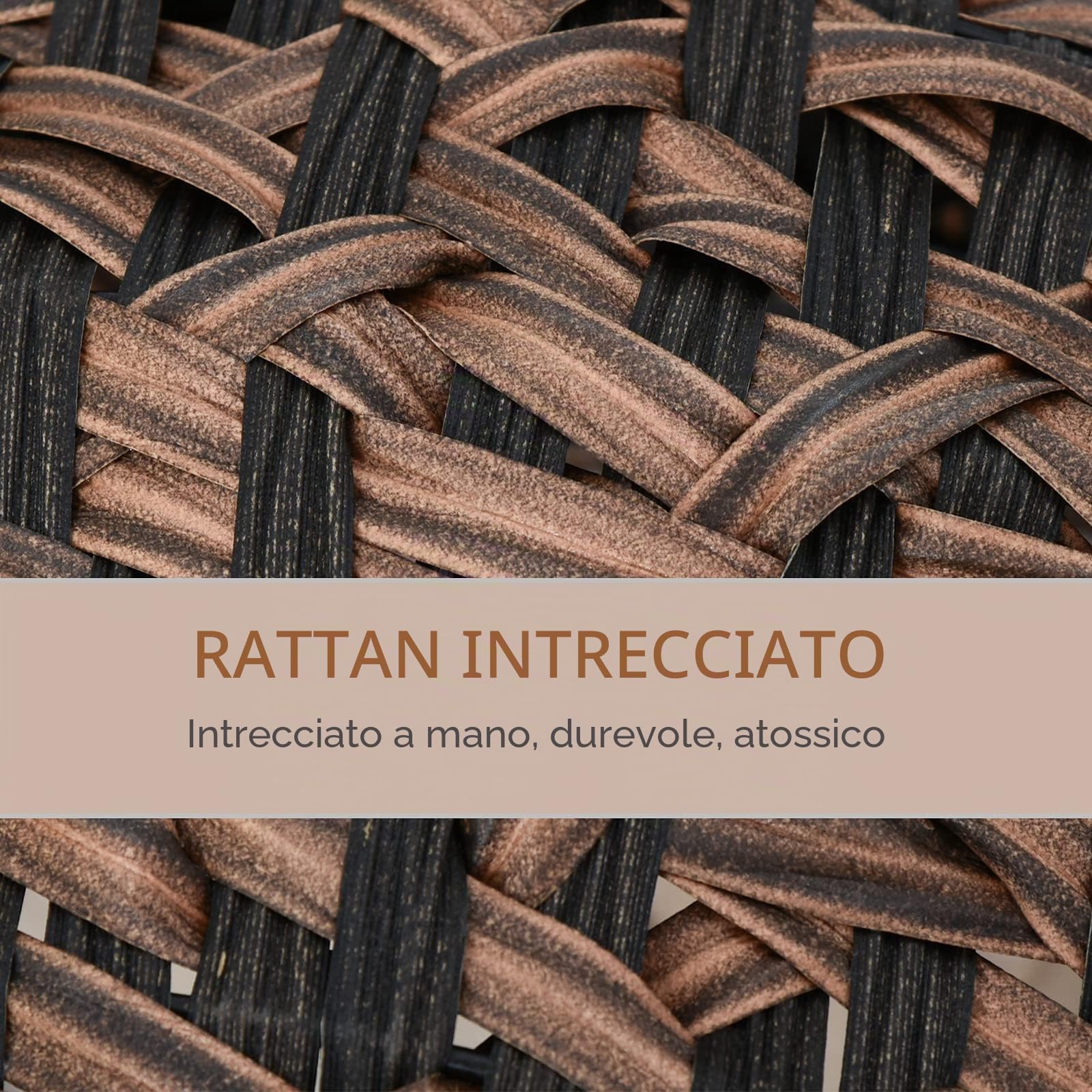 PawHut Letto intrecciato per gatti 52cm con cuscino, Marrone | Casa per gattini rialzata in foglie di banano intrecciate a mano
