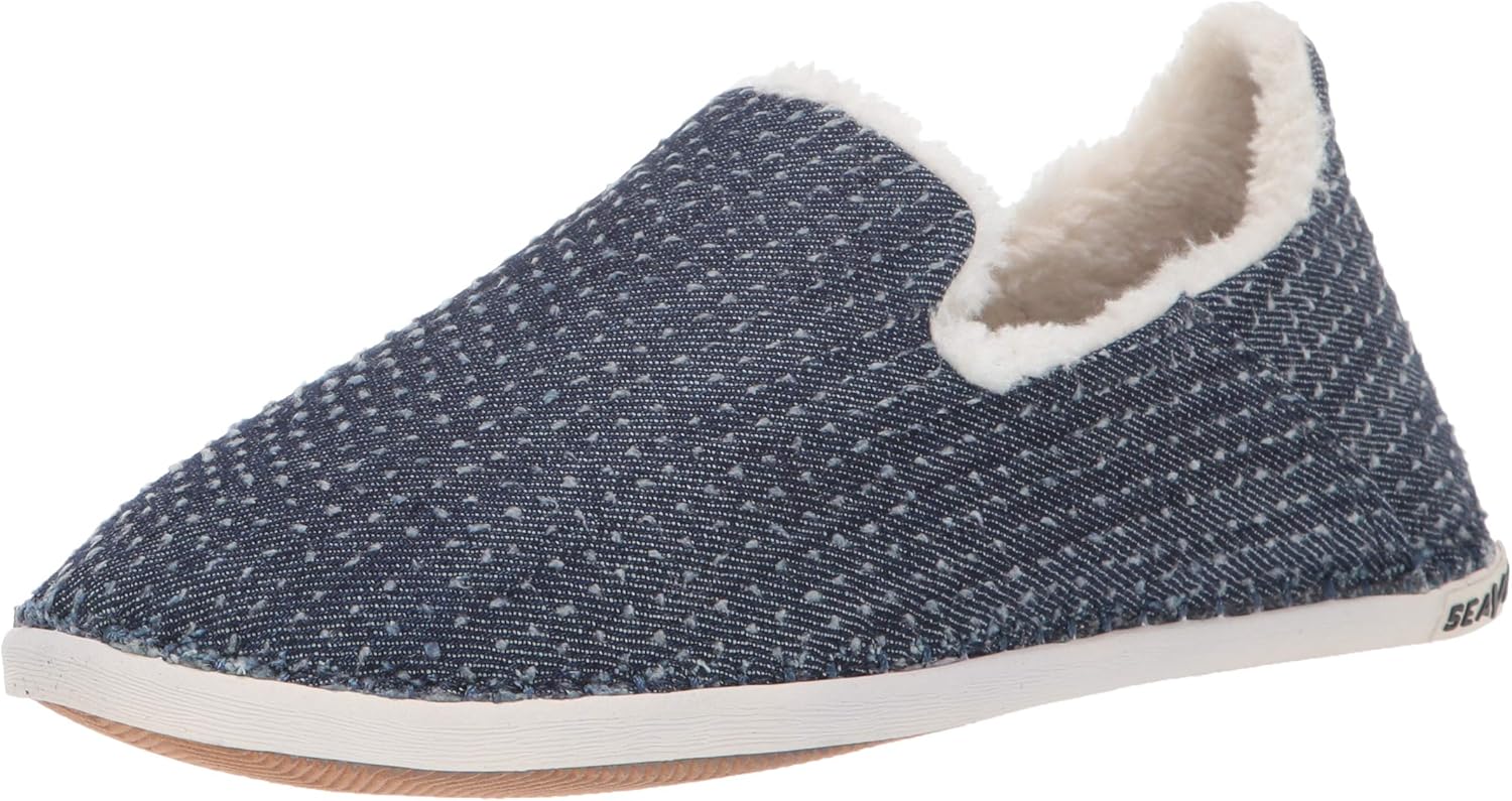 SEAVEES Women's Stag Slipper Slip On Shoe, Denim, 6 M US
