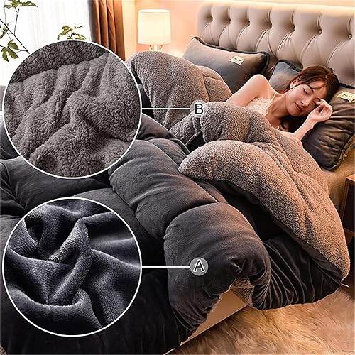Miniatura 4 de Double Duvet Warm Fluffy Comforter, 2 Person Quilt Winter Blankets Wool Feel and Cozy Anti Allergen Duvet, Super Soft, Warm and Comfortable