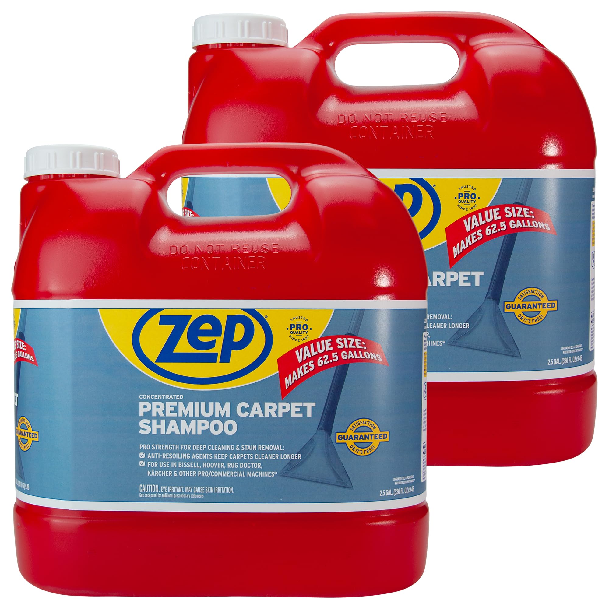 Zep Premium Carpet Shampoo - 2.5 Gal (Case of 2) - ZUPXC320 - Deep Cleaning and Stain Removal, For Carpet Machines