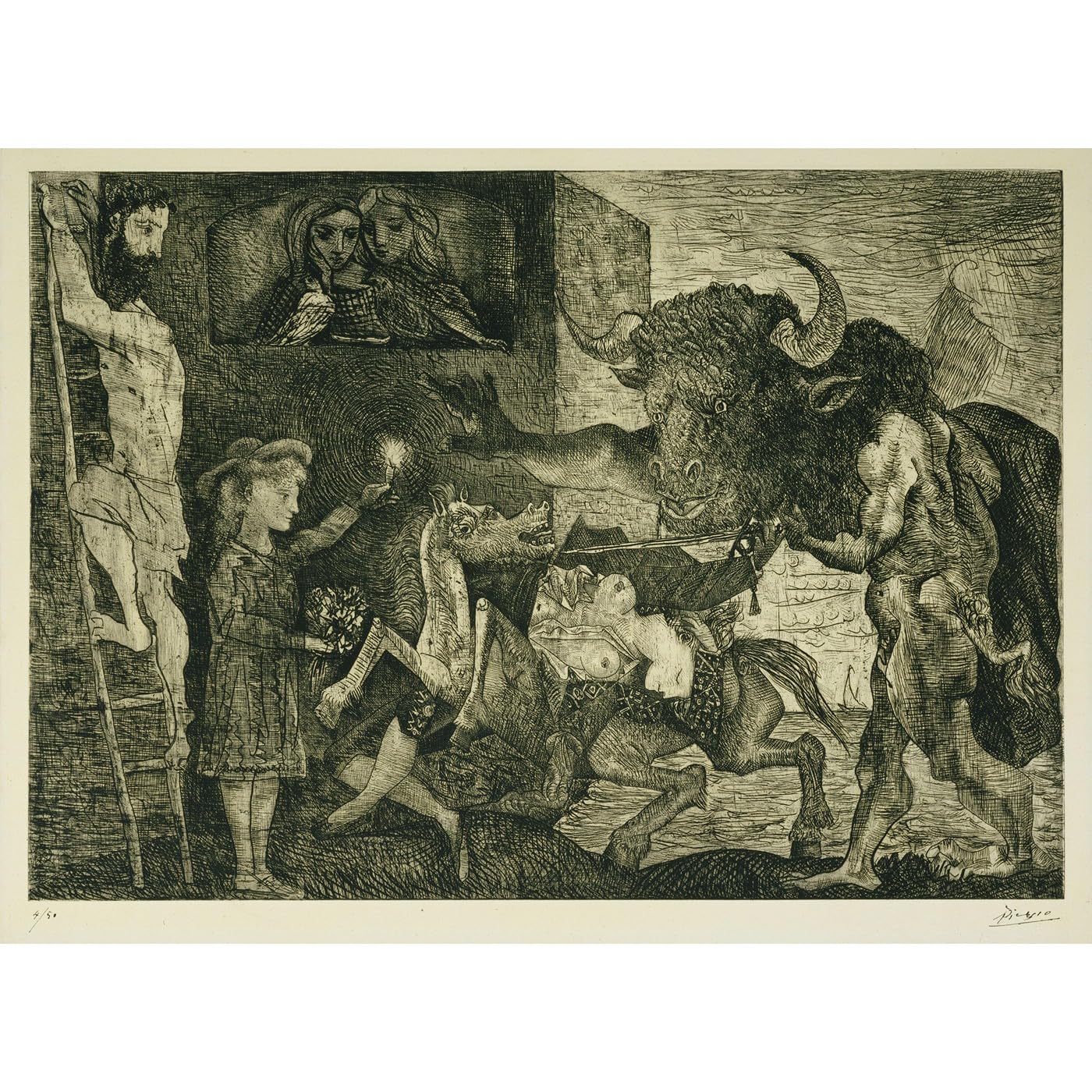 Toile Pablo Picasso Minotauromachie pour métamorphoser l'ambiance du salon - 2