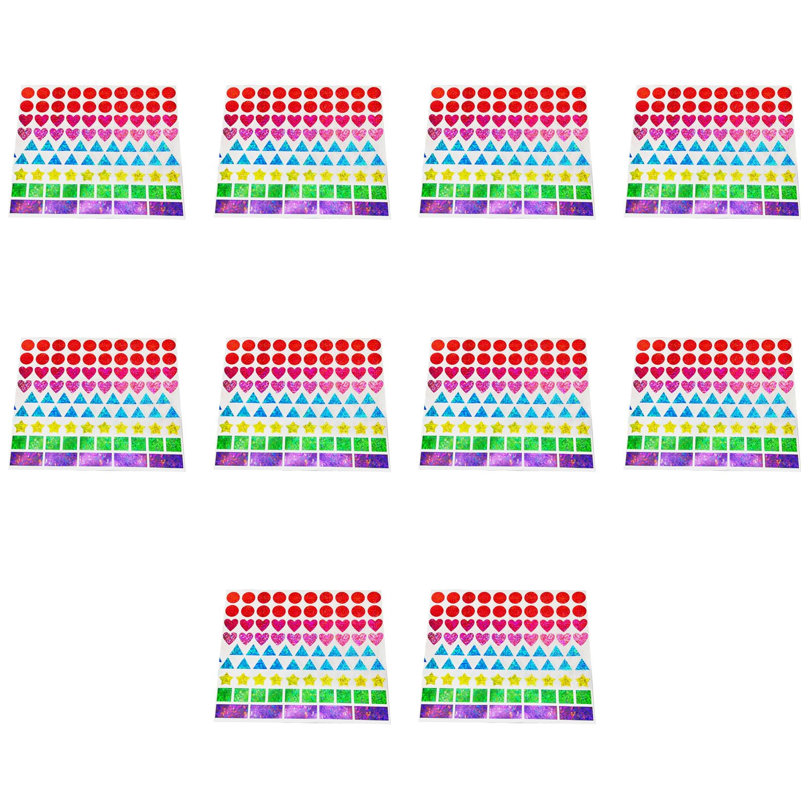 Multicolored Star Heart Flower Sticker Reflective Wrapping Label for Scrapbooking Journal Planner Kid Reward Sticker