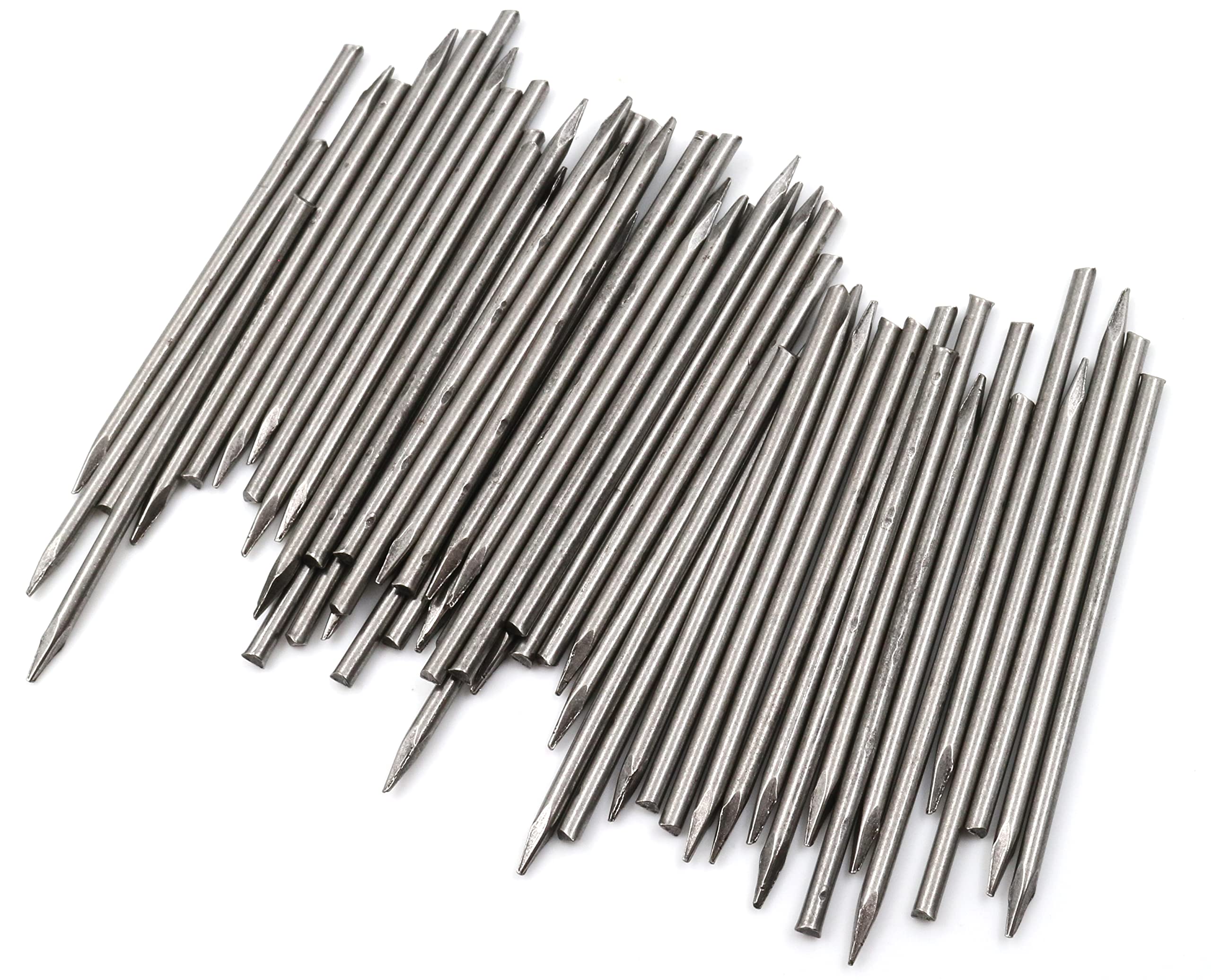 Design61 50 x perni in acciaio, per battiscopa, 2 x 50 mm, senza testa