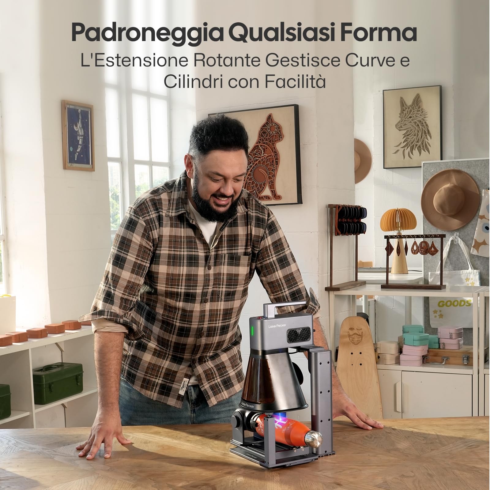 LaserPecker LP2 Plus Incisore Laser 10W a Diodo Mini Macchina per Incisione Ultraveloce Velocità 4000mm/s Risoluzione 4K Portatile per Legno, Pelle, Pietra, Acrilico, Metalli Rivestiti, DIY