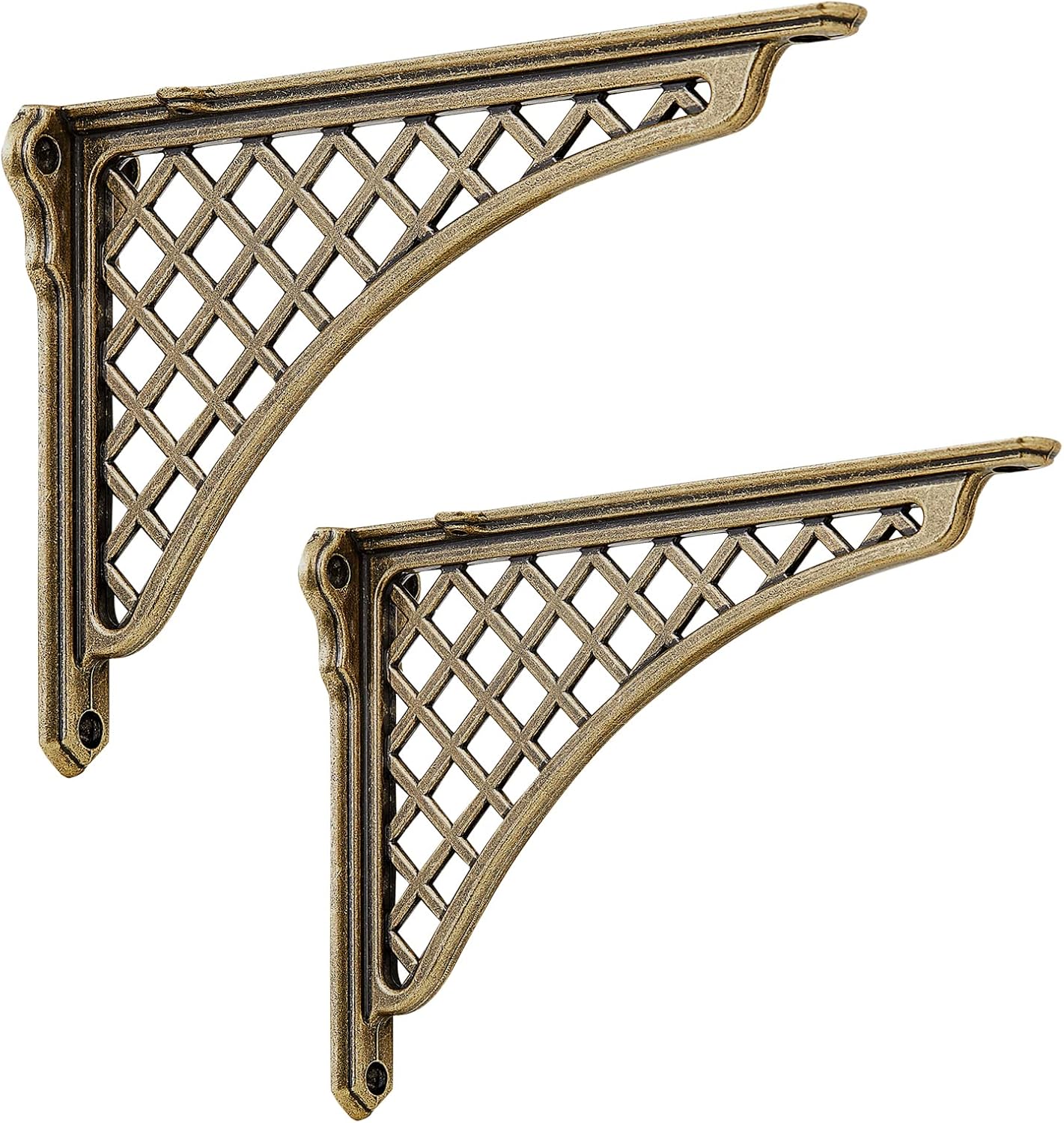 2 Pack Heavy Duty Cast Iron Victorian Shelf Bracket, 7.8