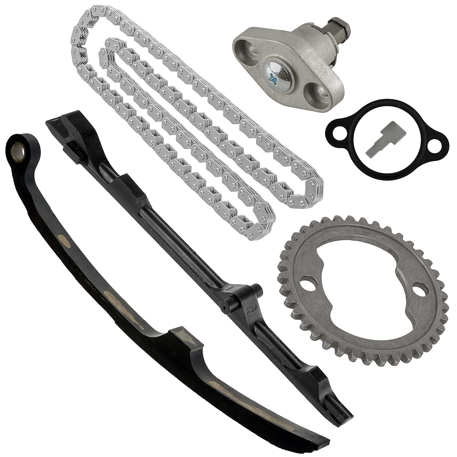 Corrente de Distribuição Caltric com Tensionador e Pinhão Compatível com Honda XR400R 1996-2004 / TRX400X 2x4 2009-2014